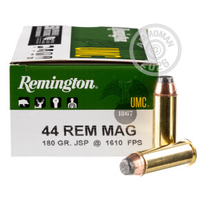 Image of the .44 MAGNUM REMINGTON 180 GRAIN METAL CASE (500 ROUNDS) available at AmmoMan.com.