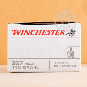 Photograph showing detail of 357 MAGNUM WINCHESTER 110 GRAIN JACKETED HOLLOW POINT (500 ROUNDS)