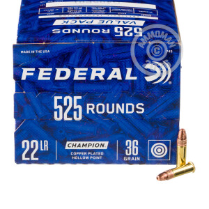 Photograph showing detail of 22 LR FEDERAL CHAMPION 36 GRAIN CPHP (5250 ROUNDS)