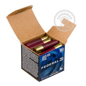 Image of the 410 BORE FEDERAL GAME LOAD UPLAND HI-BRASS 2-1/2" 1/2 OZ. #7.5 SHOT (250 ROUNDS) available at AmmoMan.com.