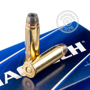 Photograph showing detail of 38 SPECIAL +P MAGTECH 158 GRAIN SEMI-JACKETED HOLLOW-POINT (50 ROUNDS)