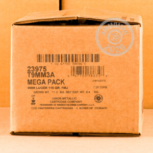 Image of 9MM REMINGTON RANGE 115 GRAIN FMJ (1000 ROUNDS)