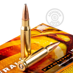 Photo detailing the .308 WIN. FEDERAL FUSION 180 GRAIN (20 ROUNDS) for sale at AmmoMan.com.