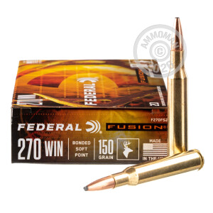 Photo detailing the 270 WINCHESTER FEDERAL FUSION 150 GRAIN SP (20 ROUNDS) for sale at AmmoMan.com.