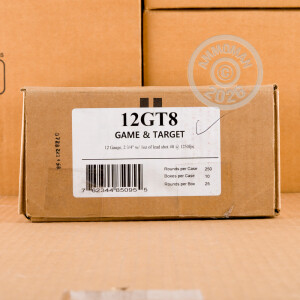 Photograph showing detail of 12 GAUGE FIOCCHI GAME AND TARGET 2-3/4“ 1 OZ. #8 SHOT (25 ROUNDS)