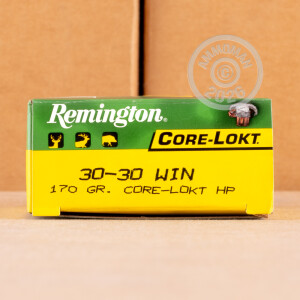 Photo detailing the 30-30 REMINGTON CORE-LOKT 170 GRAIN HP (200 ROUNDS) for sale at AmmoMan.com.