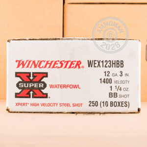 Image of 12 GAUGE WINCHESTER SUPER-X XPERT HV 3" 1-1/4 OZ #BB STEEL SHOT (25 ROUNDS)