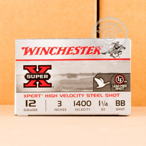 Photograph showing detail of 12 GAUGE WINCHESTER SUPER-X XPERT HV 3" 1-1/4 OZ #BB STEEL SHOT (25 ROUNDS)