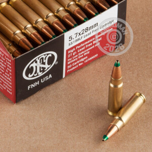 Image of the 5.7X28MM FN HERSTAL 27 GRAIN LEAD FREE JHP (50 ROUNDS) available at AmmoMan.com.