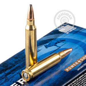 Photo detailing the .223 REM FEDERAL POWER-SHOK 64 GRAIN SP (20 ROUNDS) for sale at AmmoMan.com.