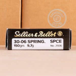 Photo detailing the 30-06 SPRINGFIELD SELLIER & BELLOT 150 GRAIN SPCE (400 ROUNDS) for sale at AmmoMan.com.