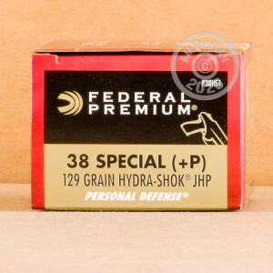 Image of 38 SPECIAL +P FEDERAL HYDRA-SHOK 129 GRAIN JHP (20 ROUNDS)