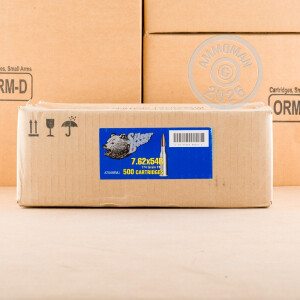 Photograph showing detail of 7.62X54R SILVER BEAR 174 GRAIN BIMETAL FMJ (20 ROUNDS)