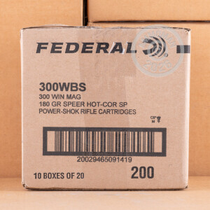 Photograph showing detail of 300 WIN MAG FEDERAL GAME SHOK 180 GRAIN SPEER HOT-CORE SP (20 ROUNDS)