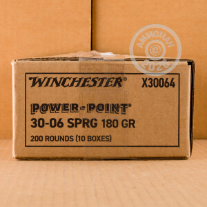 Image of the 30-06 SPRINGFIELD WINCHESTER SUPER-X 180 GRAIN POWER-POINT SP (200 ROUNDS) available at AmmoMan.com.