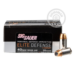 Photo of .40 Smith & Wesson JHP ammo by SIG for sale at AmmoMan.com.