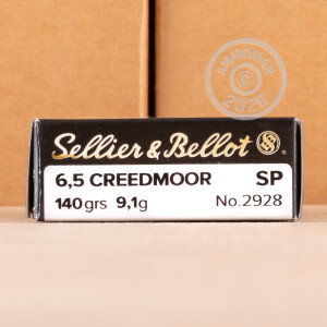 Photo detailing the 6.5 CREEDMOOR SELLIER & BELLOT 140 GRAIN SOFT POINT (500 ROUNDS) for sale at AmmoMan.com.