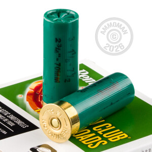 Photo detailing the 12 GAUGE 2 3/4" REMINGTON GUN CLUB #7.5 LEAD SHOT 1 1/8 OZ (250 ROUNDS) for sale at AmmoMan.com.