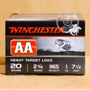 Image of 20 GAUGE WINCHESTER AA HEAVY TARGET 2-3/4" 1 OZ. #7.5 SHOT (25 ROUNDS)