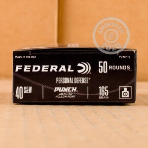 Image of 40 S&W FEDERAL PUNCH 165 GRAIN JHP (50 ROUNDS)