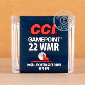 Photograph showing detail of 22 WMR CCI GAMEPOINT 40 GRAIN JSP (2000 ROUNDS)
