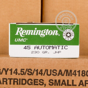 Photo of .45 Automatic JHP ammo by Remington for sale at AmmoMan.com.