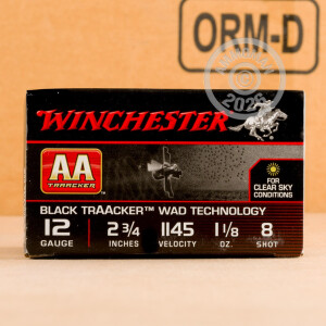 Photograph showing detail of 12 GAUGE WINCHESTER AA TRAACKER 2-3/4" 1-1/8 OZ. #8 SHOT (25 ROUNDS)