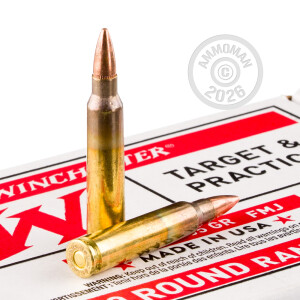 Image of bulk 223 Remington ammo by Winchester that's ideal for training at the range.