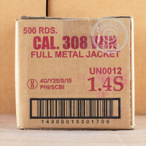 Photograph showing detail of 308 ARMSCOR 147 GRAIN FMJ (200 ROUNDS)