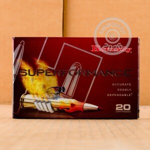 Photo detailing the 30-06 SPRINGFIELD HORNADY SUPERFORMANCE 150 GRAIN CX (20 ROUNDS) for sale at AmmoMan.com.