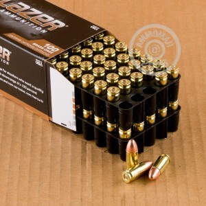 An image of 9mm Luger ammo made by Blazer Brass at AmmoMan.com.