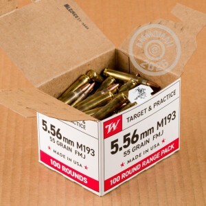 Image detailing the brass case on the Winchester ammunition.