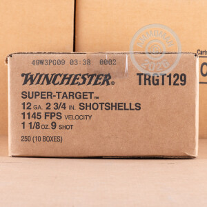 Image of 12 GAUGE WINCHESTER SUPER TARGET 2-3/4" 1-1/8 OZ. #9 SHOT (250 ROUNDS)