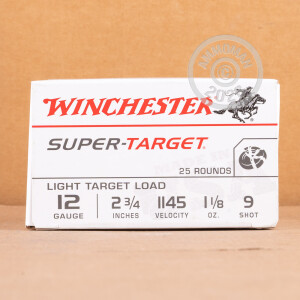 Image of the 12 GAUGE WINCHESTER SUPER TARGET 2-3/4" 1-1/8 OZ. #9 SHOT (250 ROUNDS) available at AmmoMan.com.