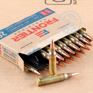 Photo of 5.56x45mm Hollow-Point Boat Tail (HP-BT) ammo by Hornady for sale.