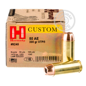 Image of the 50 AE HORNADY XTP 300 GRAIN JHP (20 ROUNDS) available at AmmoMan.com.