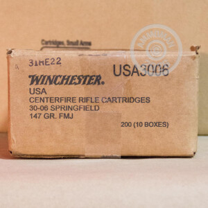 Image of the 30-06 SPRINGFIELD WINCHESTER USA 147 GRAIN FMJ (200 ROUNDS) available at AmmoMan.com.