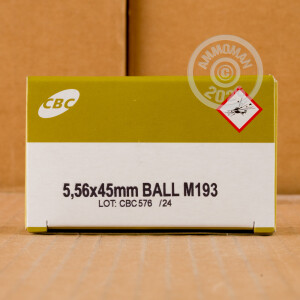 An image of 5.56x45mm ammo made by CBC at AmmoMan.com.