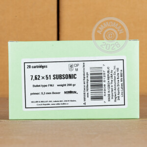 Image of 308 / 7.62x51 ammo by Sellier & Bellot that's ideal for Subsonic, training at the range.