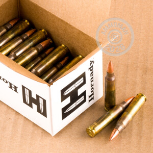 Image detailing the brass case on the Hornady ammunition.