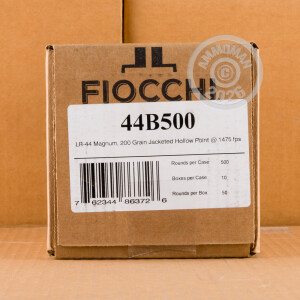 Photograph showing detail of 44 MAGNUM FIOCCHI 200 GRAIN SJHP (500 ROUNDS)