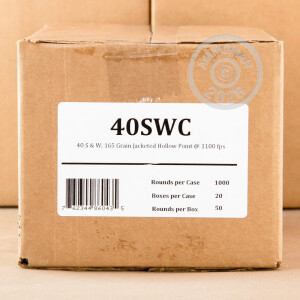 Image of the 40 S&W FIOCCHI 165 GRAIN JACKETED HOLLOW POINT (50 ROUNDS) available at AmmoMan.com.