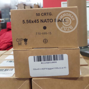 Photo detailing the 5.56X45MM LITHUANIAN SURPLUS SS109 62 GRAIN FMJ (50 ROUNDS) for sale at AmmoMan.com.