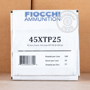 A photo of a box of Fiocchi ammo in .45 Automatic.