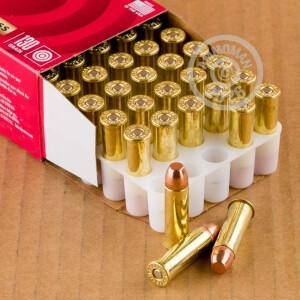 Image detailing the brass case and boxer primers on the Federal ammunition.