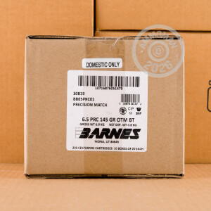 Image of 6.5 PRC BARNES PRECISION MATCH 145 GRAIN OTM BT (20 ROUNDS)