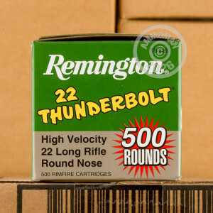 Photo detailing the 22 LR REMINGTON 22 THUNDERBOLT 40 GRAIN LRN (5000 ROUNDS) for sale at AmmoMan.com.