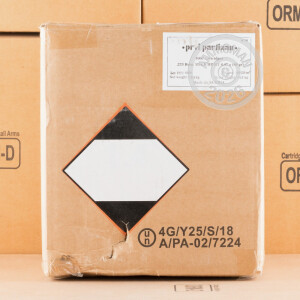 Image of Prvi Partizan 223 Remington rifle ammunition.