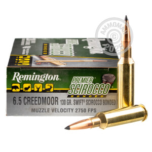 A photograph of 20 rounds of 130 grain 6.5MM CREEDMOOR ammo with a Polymer Tipped bullet for sale.