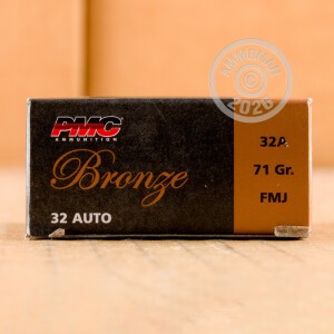 Photograph showing detail of 32 ACP PMC BRONZE 71 GRAIN FMJ (1000 ROUNDS)